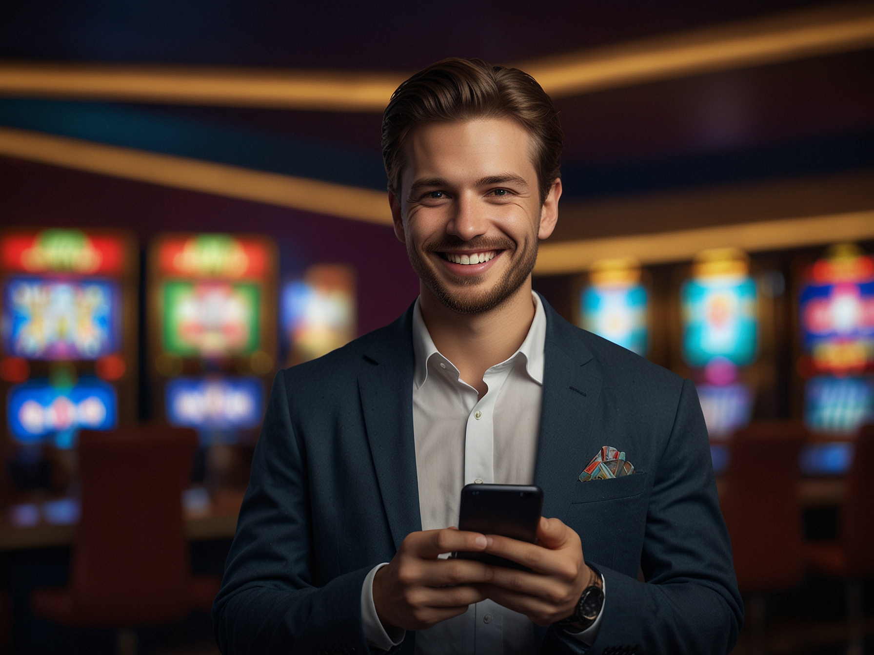 Happy player claiming bonus