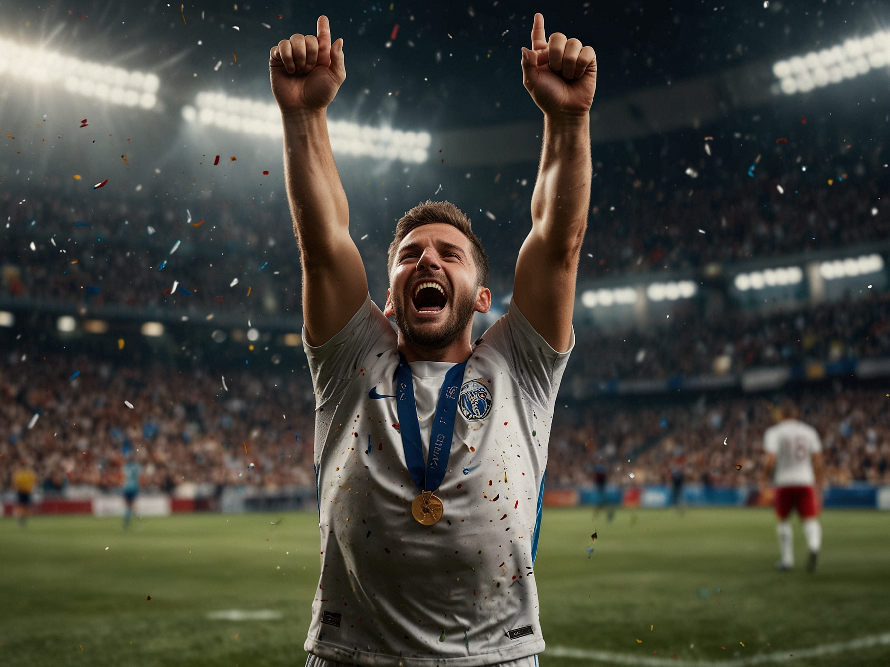 Professional athlete celebrating a win