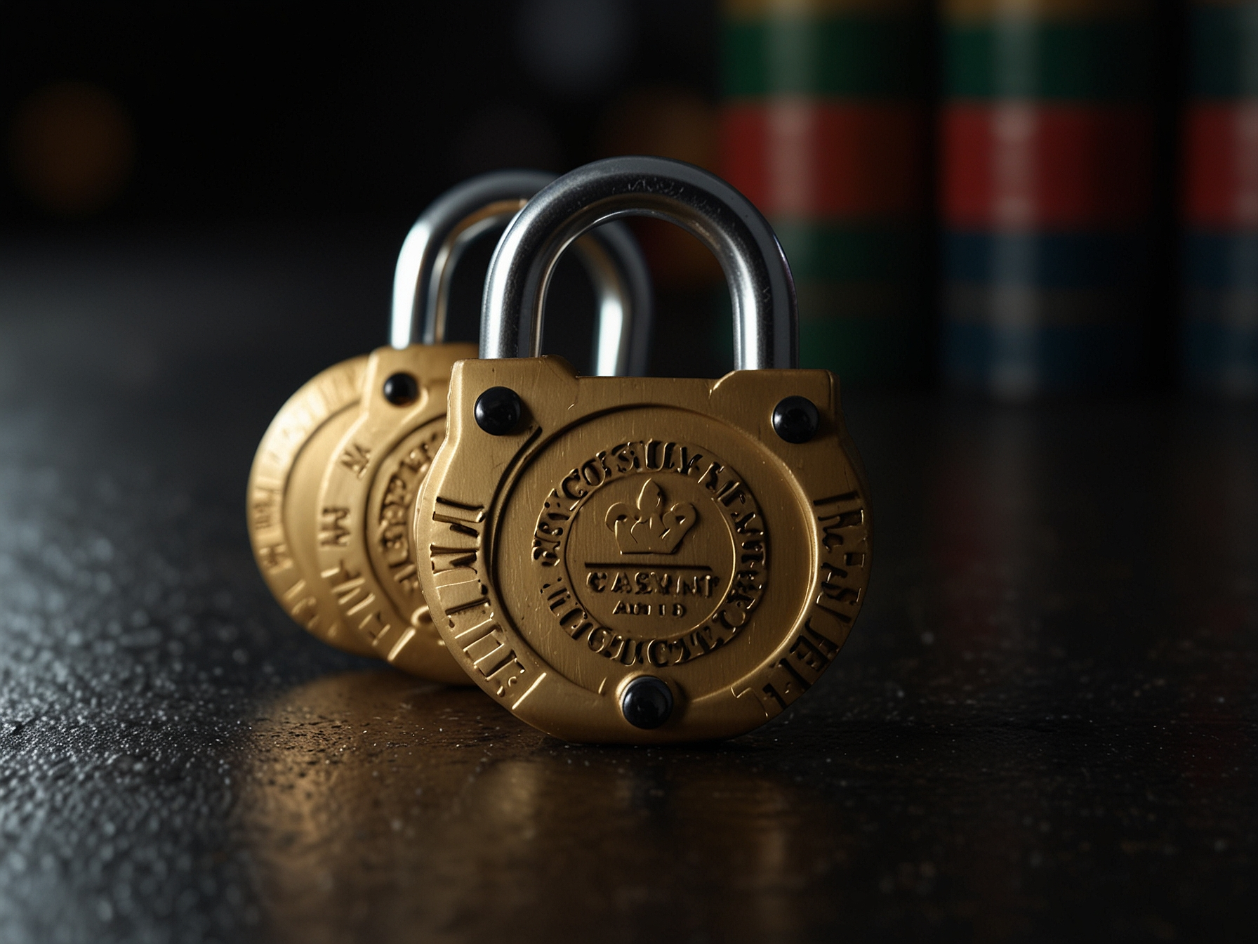 Secure padlock and casino icons
